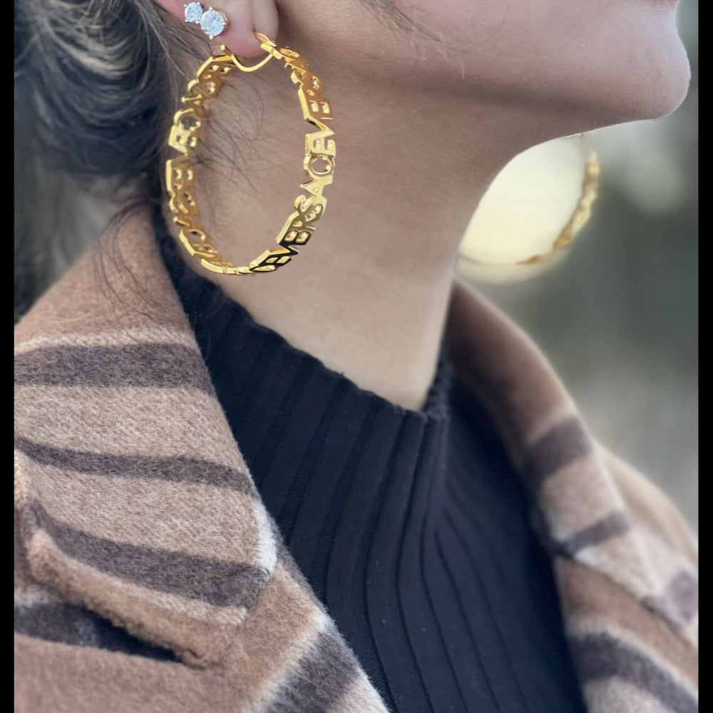 Custom Lettered Hoop Earrings