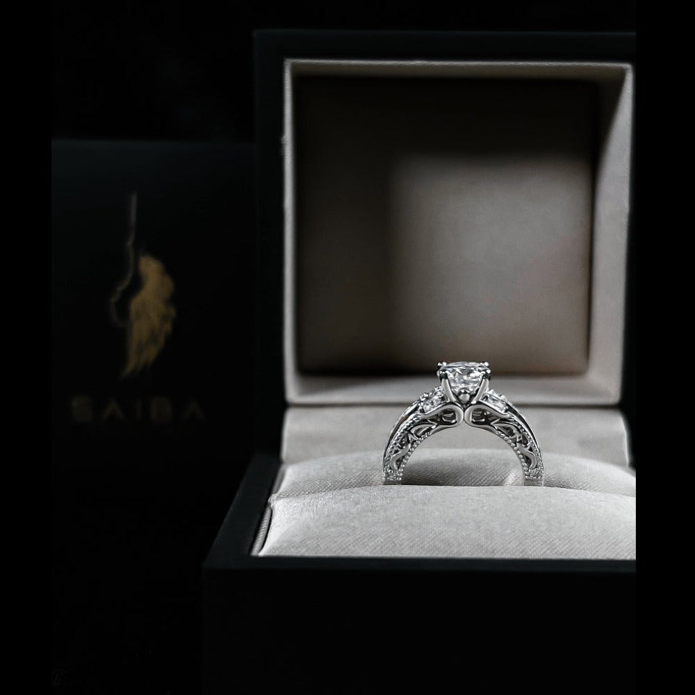 Triple Tier Stone Engagement Ring