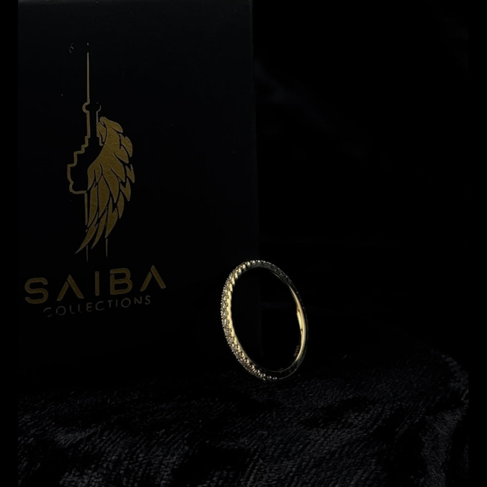 Solid 14K Diamond Gold Band