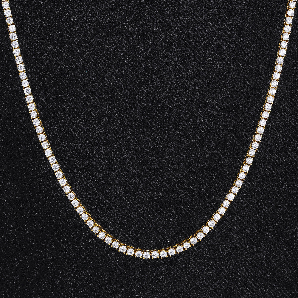 3mm Round Cut Tennis Chain For Women