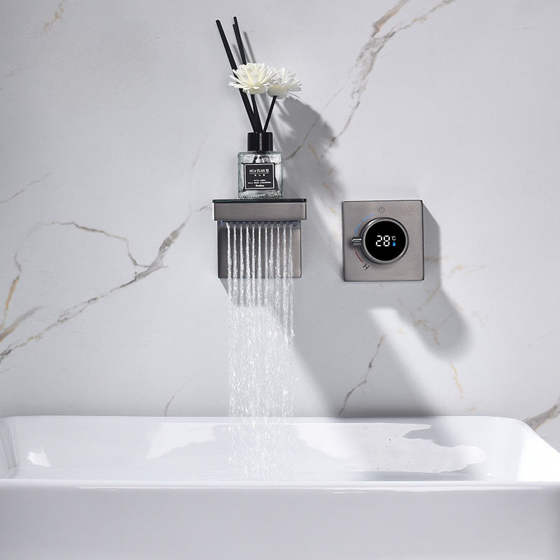 Rainfall Wall Mounted Faucet: LED Display