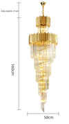 Elongated Emerald Cut Crystal Chandelier