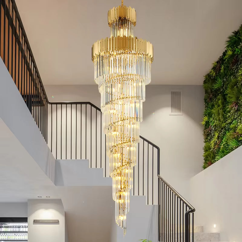 Elongated Emerald Cut Crystal Chandelier