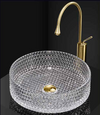 Glass Flat Base Round Vessel Sink