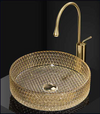 Glass Flat Base Round Vessel Sink