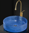 Glass Flat Base Round Vessel Sink