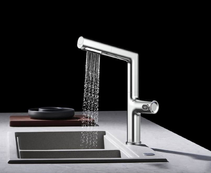 Linear Tower Kitchen Faucet: Multi-Function LED Display