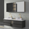 Large Fluted Glass Vanity Set